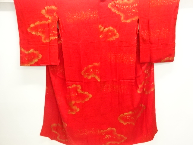 JAPANESE KIMONO / ANTIQUE JUBAN / SILK / MON KINSHA / CLOUD